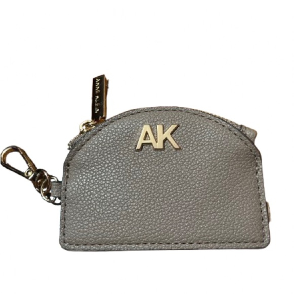 Anne Klein Gray AK Keychain Coin Purse Wallet